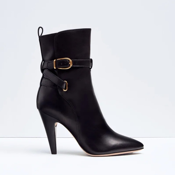 Veronica Beard Shoes - NWB Veronica Beard Sohelia Black Strap Leather High Heel Ankle Boots Bootie